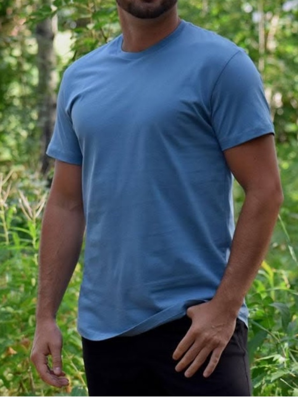100% Pima Cotton Project Life Men’s NSB (Not So Basic) Tee in Aegean